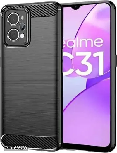 Caseline Back Cover for realme C31 Realme C31 Black Grip Case Pack of 1