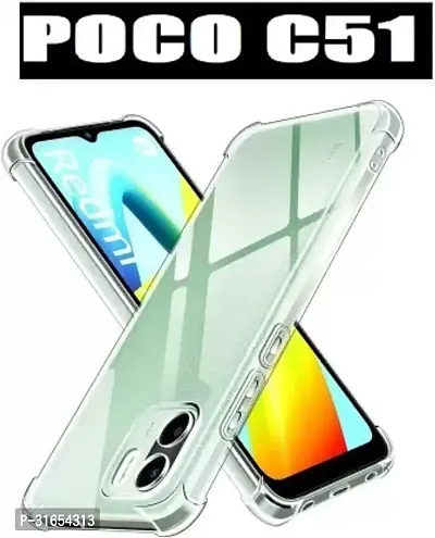 Caseline Back Cover for poco c51 POCO C51 REDMI A1+ REDMI A1 Plus REDMI A2+ REDMI A2 Plus BMTP Transparent Grip Case Pack of 1-thumb0