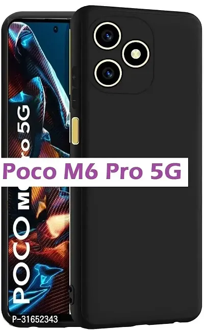 Caseline Back Cover for POCO M6 Pro 5G POCO M6 Pro CND Black Grip Case Silicon Pack of 1