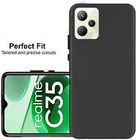 Caseline Back Cover for Realme C35 Black Grip Case Silicon Pack of 1-thumb1