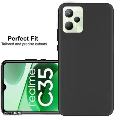 Caseline Back Cover for Realme C35 Black Grip Case Silicon Pack of 1-thumb2