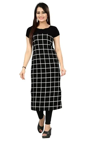 Stylish Crepe Printed Straight Kurti