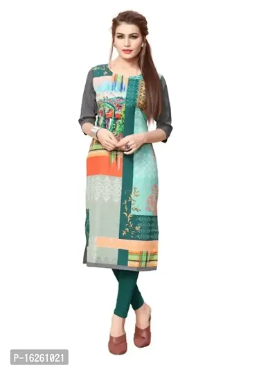 Crepe Printed Straight kurti