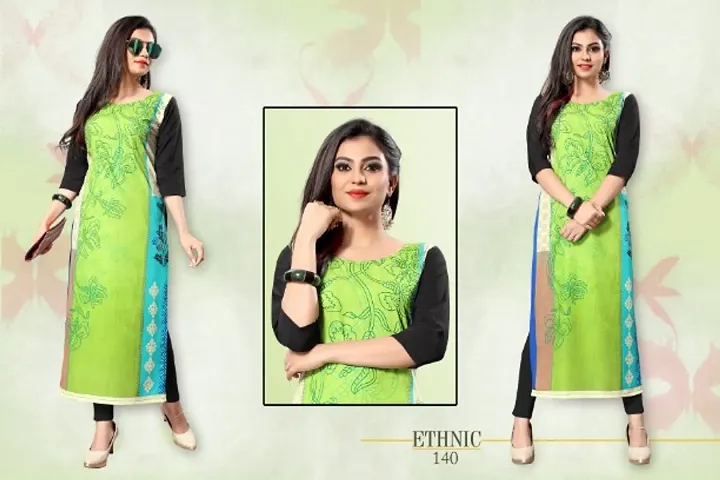 Stylish Crepe Printed Straight Kurti