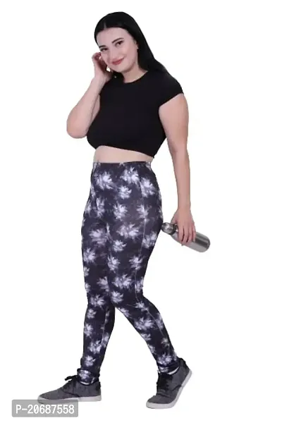 Canidae Active Printed Yoga Pants for Womens Gym High Waist, Tummy Control, Workout Pants 4 Way Stretch Yoga Leggings, Sizes - S TO 6XL (SMALL, PRINTED BLACK)