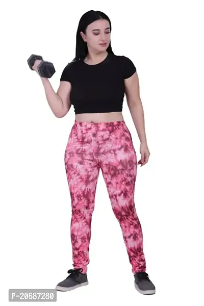 Canidae Active Printed Yoga Pants for Womens Gym High Waist, Tummy Control, Workout Pants 4 Way Stretch Yoga Leggings, Sizes - S TO 6XL (SMALL, PRINTED PINK)