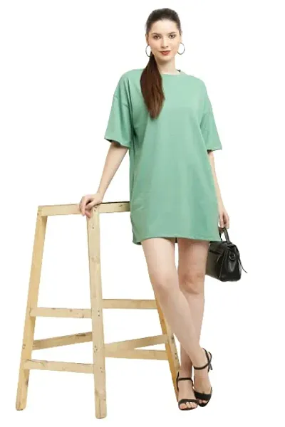 Canidae 100% Cotton Half Sleeve Solid Basic Oversized T-Shirt for Women/Girls