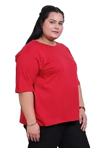 Canidae Women Plus Size Comfortable Cotton Round Neck Half Sleeve Casual T-Shirt, Sleep, Night, Yoga, Daily Gym n Lounge Wear Short Tee/Tops for Ladies, Small to 8XL (Small, Maroon)-thumb1