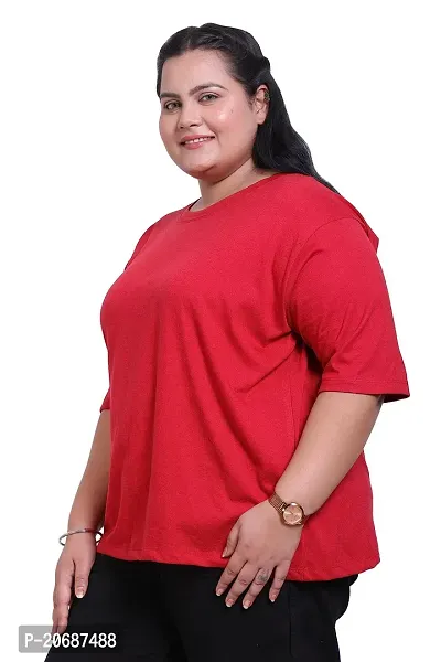 Canidae Women Plus Size Comfortable Cotton Round Neck Half Sleeve Casual T-Shirt, Sleep, Night, Yoga, Daily Gym n Lounge Wear Short Tee/Tops for Ladies, Small to 8XL (Small, Maroon)-thumb3