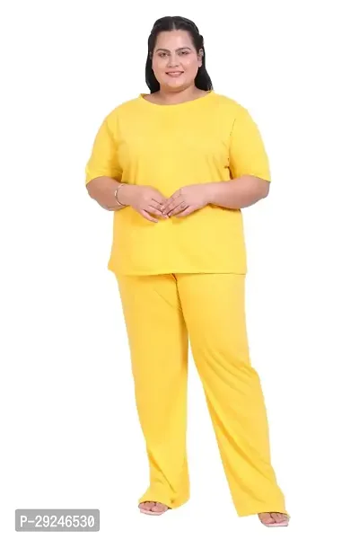 Fancy Yellow Cotton Solid Co-Ords Sets For Women-thumb0