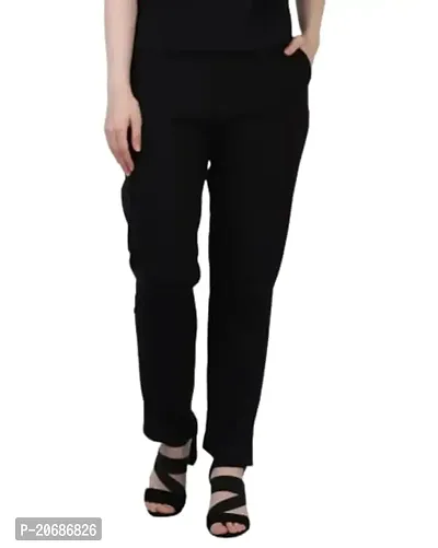 Canidae Women Regular Fit Cotton Comfortable Night Track Pant, Lower, Sports Trouser, Joggers, Lounge Wear and Daily Gym Wear for Ladies, (Small, BLACK)