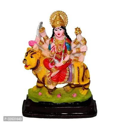 Durga MATA Devi Idol Statue for Puja Temple Office Table Multicolor Marble