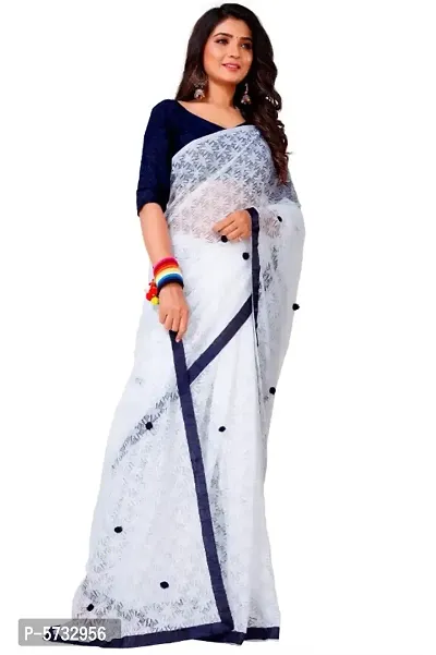 Women's Russel Net Saree with Blouse Piece