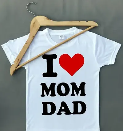 i Love Mom Dad Boys Girls Tshirt Cotten Blend Tshirts