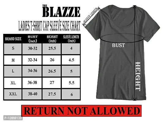 THE BLAZZE Women's T-Shirt (QW-69_Dark Grey_Small 30", 32")-thumb4