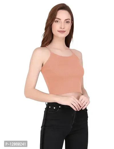 THE BLAZZE 1002 Women's Sleeveless Crop Tops Sexy Strappy Tees (Small(30""-32""), K - Green)-thumb4