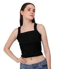 AD2CART A1716 Women's Basic Solid Halter Neck Crop Top for Women Stylish Western-thumb5