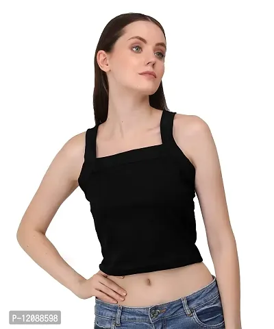 AD2CART A1716 Women's Basic Solid Halter Neck Crop Top for Women Stylish Western-thumb6