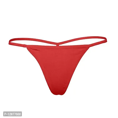 THE BLAZZE Thong for Women Sexy Solid G-String T-String Sexy Lingerie Briefs Underpants (X-Large, Red)
