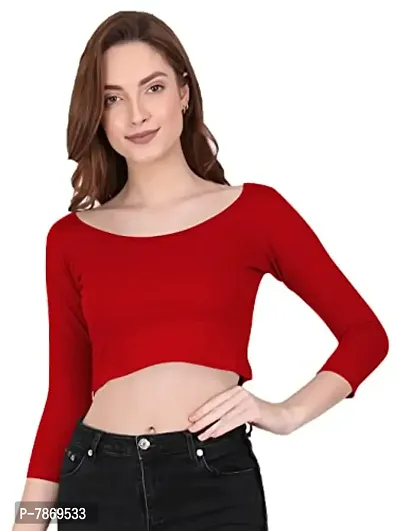 THE BLAZZE 1057 Women's Crop Top (S, Red)