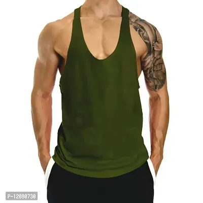 THE BLAZZE 0001 Men's Bodybuilding Gym Solid Color Tank Top Stringers (Small(34""-36""), E - Army Green)