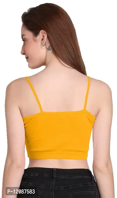 THE BLAZZE CT10 Women's Cotton Summer Basic Sexy Strappy Sleeveless Crop Top T-Shirts for Women-thumb3