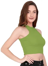 THE BLAZZE Women's Crop Top (Large, Light Green)-thumb3