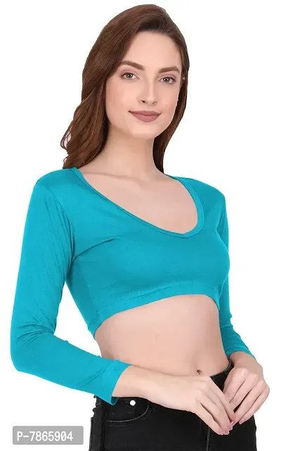 THE BLAZZE 1109 Women's Cotton Basic Sexy Solid V Neck Slim Fit