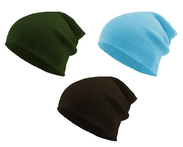 THE BLAZZE 2015 Unisex Winter Caps Pack Of 3