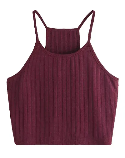 THE BLAZZE Women's Summer Basic Sexy Strappy Sleeveless Racerback Camisole Crop Top