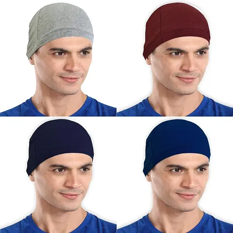 THE BLAZZE Helmet Cap (Free Size, Grey+Maroon+Navy+Royal Blue)