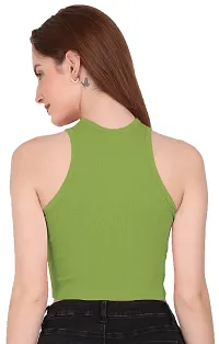 THE BLAZZE Women's Crop Top (Large, Light Green)-thumb2