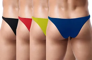 THE BLAZZE Women's Cotton Thongs (Pack of 4) (QW-36_Multicolored_Small)-thumb1