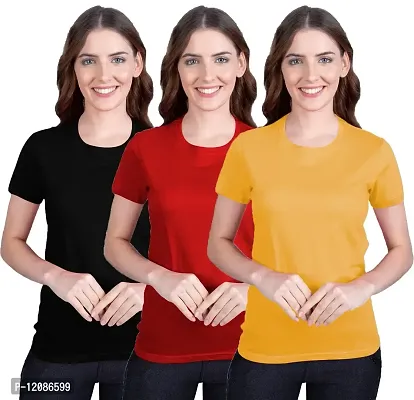 THE BLAZZE 1019 T-Shirts for Women (Medium, Combo_07)