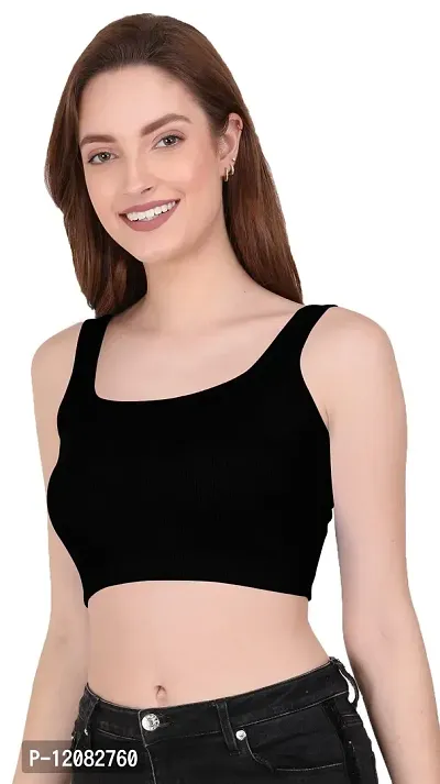 THE BLAZZE 1044 Crop Tops for Women (XX-Large, Black)-thumb5