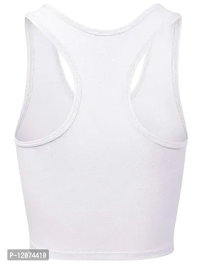 THE BLAZZE Women's Cotton Racerback Basic Crop Tank Tops-thumb4