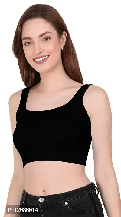 THE BLAZZE 1044 Women's Cotton Summer Basic Sexy Strappy Sleeveless Crop Top for Women (XS, Colour_3)-thumb4