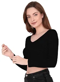 Stylish Cotton Solid Readymade Blouse without Pad For Women-thumb4