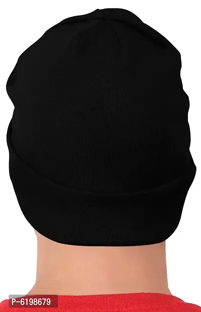 Fabulous Black Cotton Solid Caps For Men-thumb2