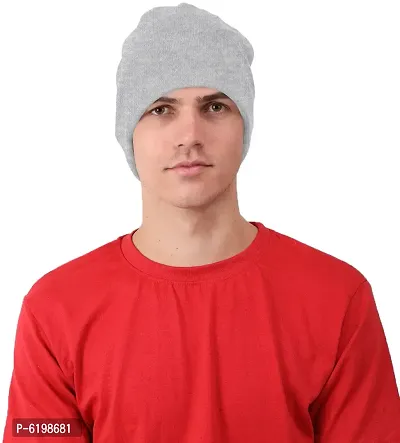 Fabulous Gray Cotton Solid Caps For Men-thumb3