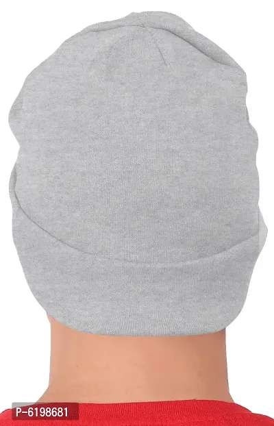 Fabulous Gray Cotton Solid Caps For Men-thumb2