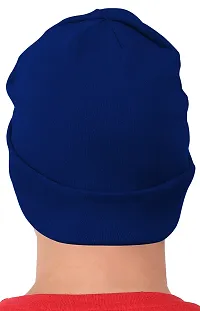 Fabulous Blue Cotton Solid Caps For Men-thumb1