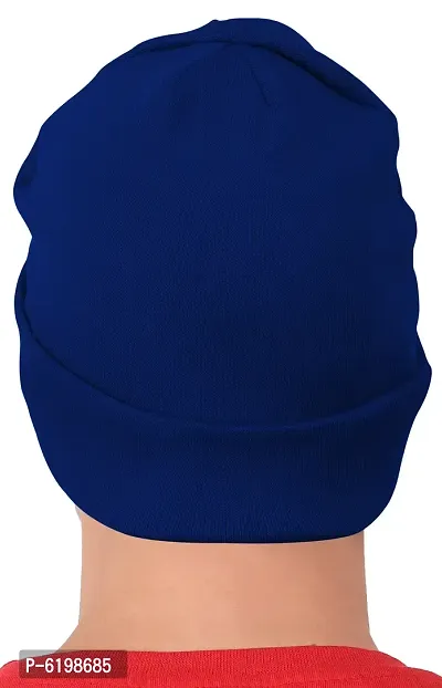 Fabulous Blue Cotton Solid Caps For Men-thumb2