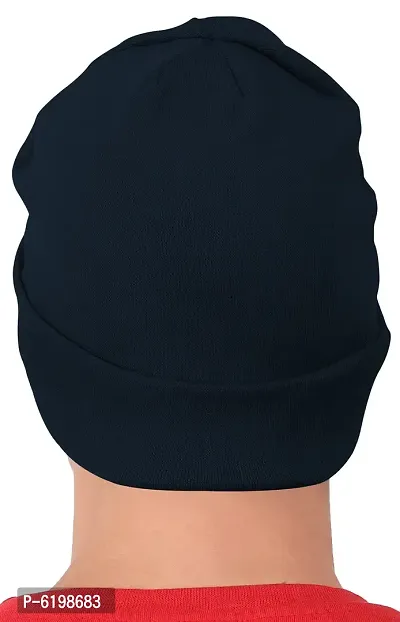 Fabulous Navy Blue Cotton Solid Caps For Men-thumb2