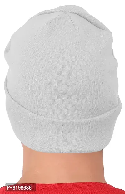 Fabulous White Cotton Solid Caps For Men-thumb2