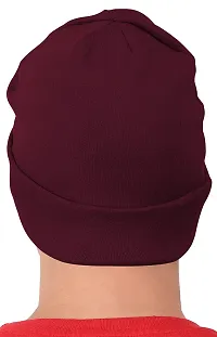 Fabulous Maroon Cotton Solid Caps For Men-thumb1