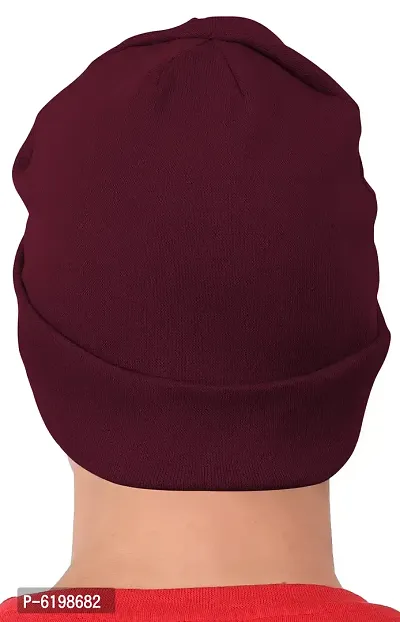 Fabulous Maroon Cotton Solid Caps For Men-thumb2