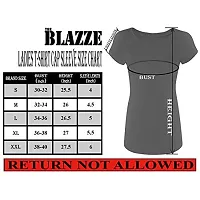 THE BLAZZE 1080 Women's Cotton Round Neck Half Sleeve Top Women's T-Shirt (Small(30-32), Dark Pink)-thumb3