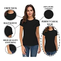 THE BLAZZE 1019 Women's Cotton Round Neck Half Sleeve T-Shirts for Women Combo (Pack of 3) (Small, Combo_4)-thumb3