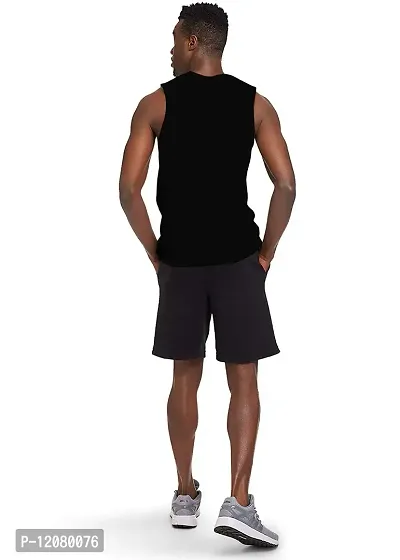 THE BLAZZE Men's Sleeveless T-Shirt Tank Top Gym Tank Stringer Vest for Men (X-Large(42?/105cm - Chest), Black)-thumb3